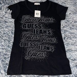 Guess Black Tee with Sparkling Logo